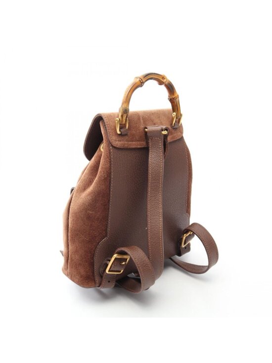 Gucci Backpack Bamboo 003 Brown Suede Leather main image 5
